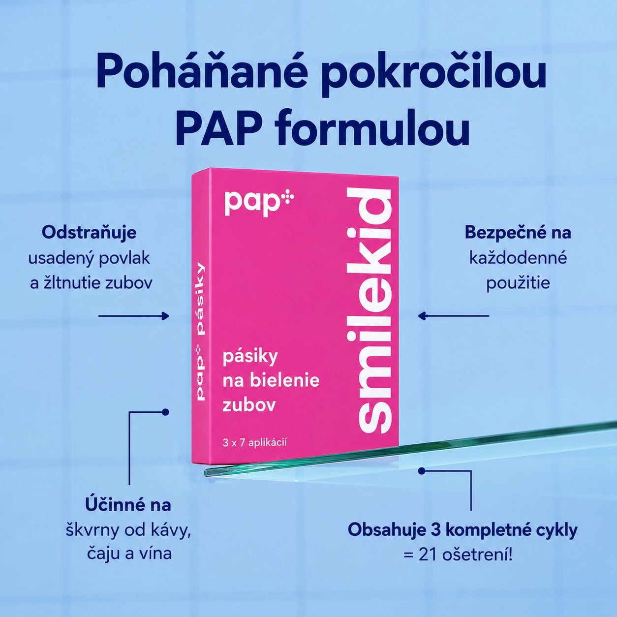 PAP+ Pokročilé bieliace pásiky na zuby